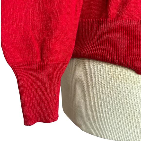 Womens Sweater Size Large Petite Red Classic Academia Professional Preppy Office - Picture 4 of 7